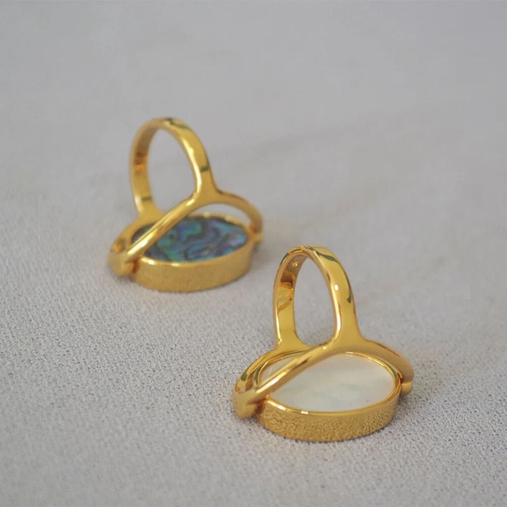 Abalone Shell Double Side Ring - Picture 2 of 4